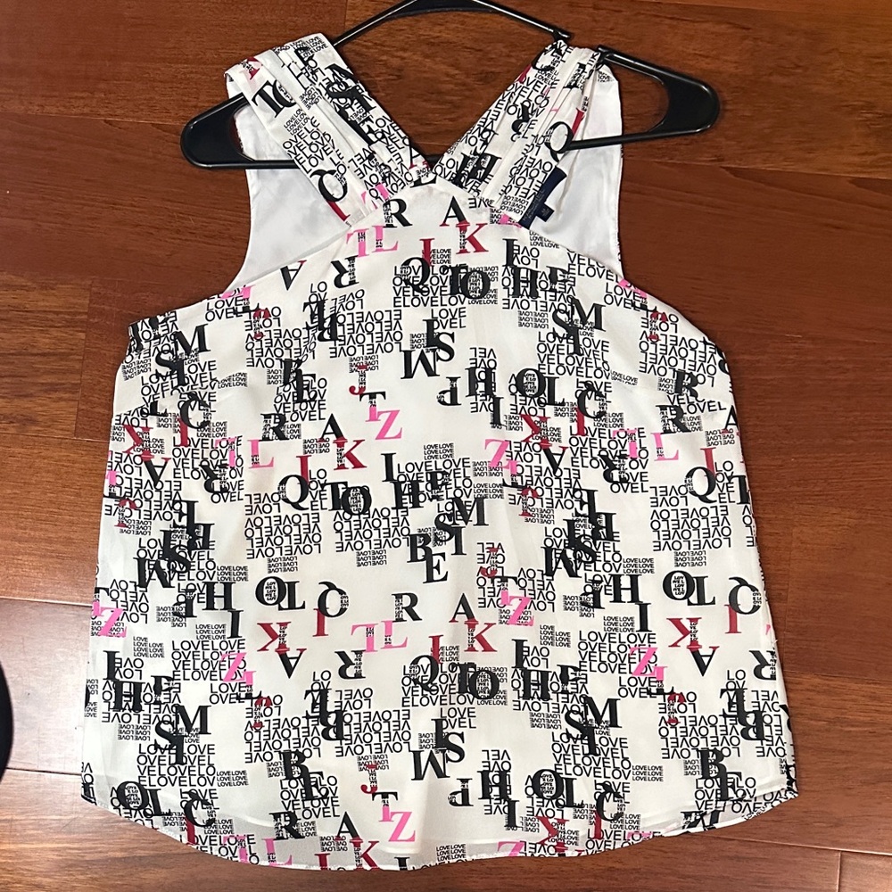 Rachel Roy Graphic Print Sleeveless Top, NWOT, size medium